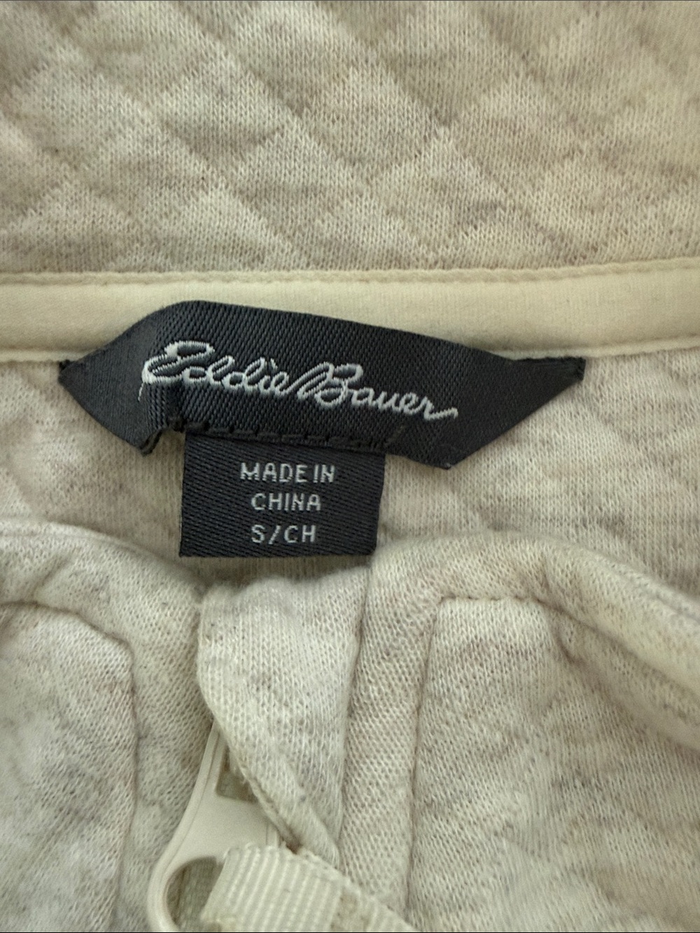 Eddie Bauer Cozy Cream Quilted Half-Zip pullover Size Small - Picture 2 of 5